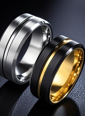 戒指男款嘻哈欧美转动旋转ins钛钢饰品不掉色不锈钢手饰