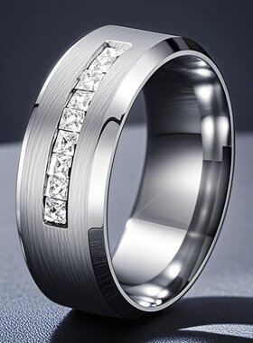 钛钢戒指男款高级感不掉色小众设计ins风镶钻不锈钢手饰潮流款