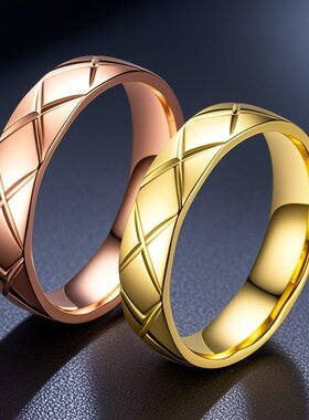 不锈钢钛钢戒指女百搭法式ins素圈简约小众设计不掉色时尚配饰