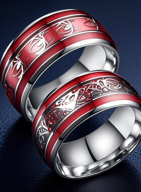 钛钢戒指小众高级感轻奢不掉色个性复古酷齿轮三线设计ins风