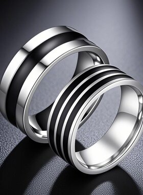 钛钢戒指男款嘻哈小众潮流高级感高端霸气ins风不掉色不锈钢饰品