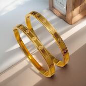 钛钢四叶草手镯女高级感小众设计轻奢百搭气质简约时尚 幸运草手环