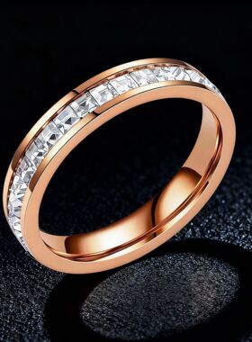 钛钢戒指女款ins不掉色满天星高级感钛钢戒指 指环饰品手饰