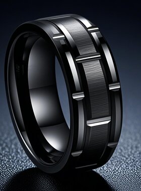 钛钢戒指欧美不掉色小众设计ins男款嘻哈高级不锈钢素圈饰品