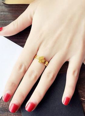 轻奢网红同款玫瑰金爱心戒指三合一可拆分指环送闺蜜礼物实用