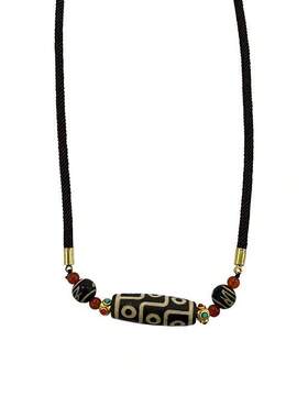 新中式天珠串珠项链男简约中国风毛衣链复古潮设计高级感小众配饰