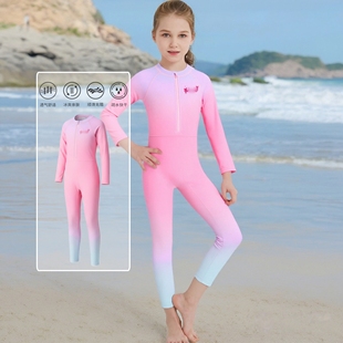 长裤 长袖 潜水服防晒温泉训练中大童 儿童连体泳衣男女童时尚 666