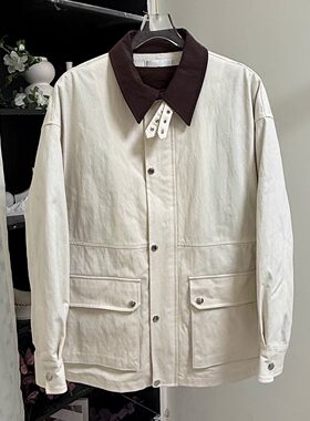 小雪家oversize男友风大翻领拉链内层可拆卸防风牛仔感鹅绒羽绒服