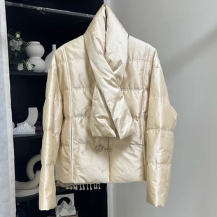 小雪家【金缕玉衣2.0】新中式带围脖双宫真丝鹅绒羽绒服保暖外套