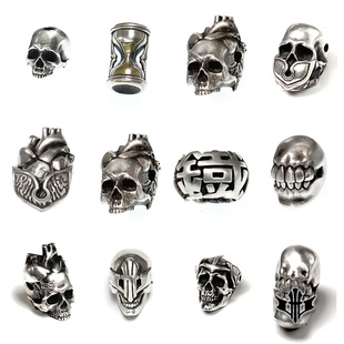 铁心银饰手工雕蜡原创设计隔珠手链手串文玩个性925银DIY配珠情侣