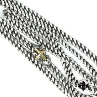 铁心银饰 原创设计 925纯银十字扣4.5mm扭链项链 男潮 情侣首饰配