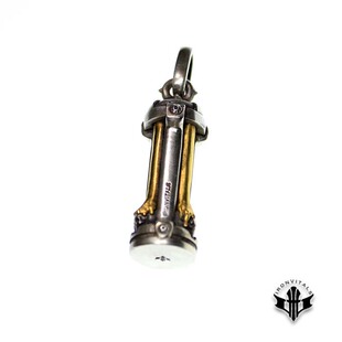 潮流男士 吊坠订做 手工原创设计24K金病毒纯银925EDC个性 铁心银饰