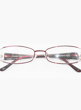 OLSEN新款合金圆框平光镜 淑女款 酒红全框2181 女式女生近视眼镜