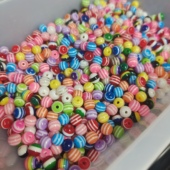 包邮 9.9元 树脂条纹珠不满9.9随机发一颗米珠