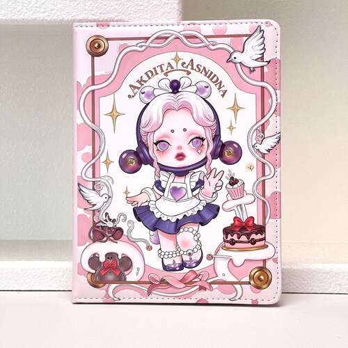 （YS）新款sp粉色厨娘A5皮面彩色内页封面少女心kt手账本笔记本