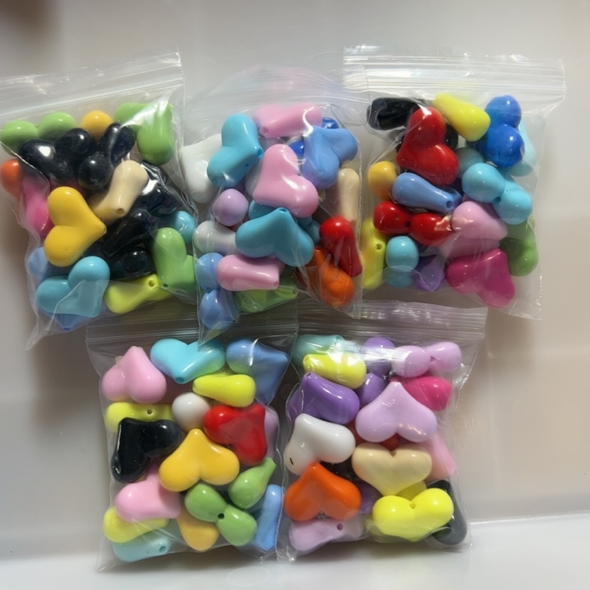 （9.9元包邮）9-032卡16混色爱心20个