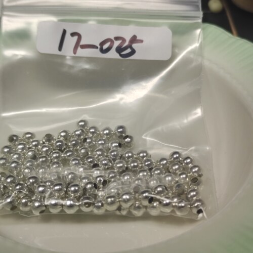 （15元包邮）10g约100颗卡4铜合金银色隔珠17-025