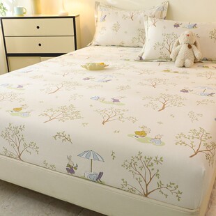 加厚全棉纯棉床笠定制订做尺寸薄垫棕垫1.35榻榻米135x190x20磨毛