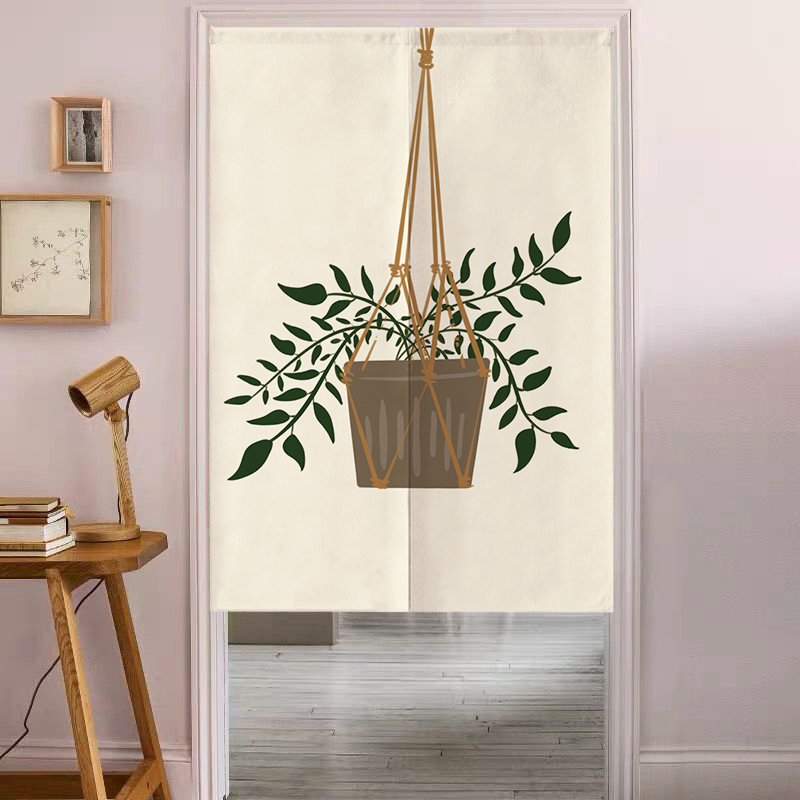 小清新餐厅免打孔可定制logo门帘