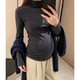打底衫 孕妇装 韩系秋冬高级感百搭磨毛半高领软糯半高领长袖 保暖衣