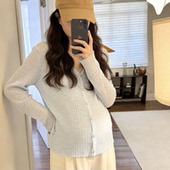 凉感竹节纱防晒空调衫 孕妇装 轻薄冰丝开衫 款 百搭遮阳针织上衣 夏季