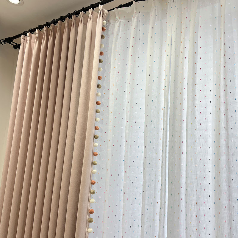 知彼遮光挡风雪尼尔简约窗帘
