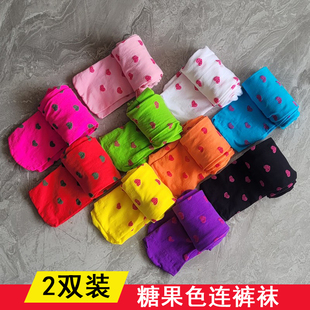 兒童襪子洋氣女童愛(ài)心連褲 舞蹈絲襪百搭 女孩學(xué)生打底褲 襪春夏薄款