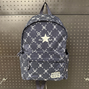 Converse匡威双肩包男女学生书包老花满印中号背包藏青蓝潮流时尚