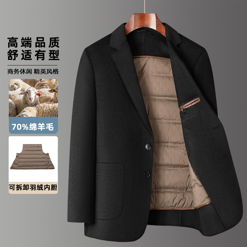 2025年羊毛男士双面呢子小西装羽