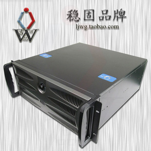 工控稳固品牌机箱4U450mm深塑胶前面板可锁工控机箱可换14槽后窗