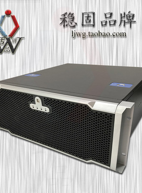 工控稳固品牌机箱4U450mm深网状前面板可锁监控机箱DVR3.0USB前置