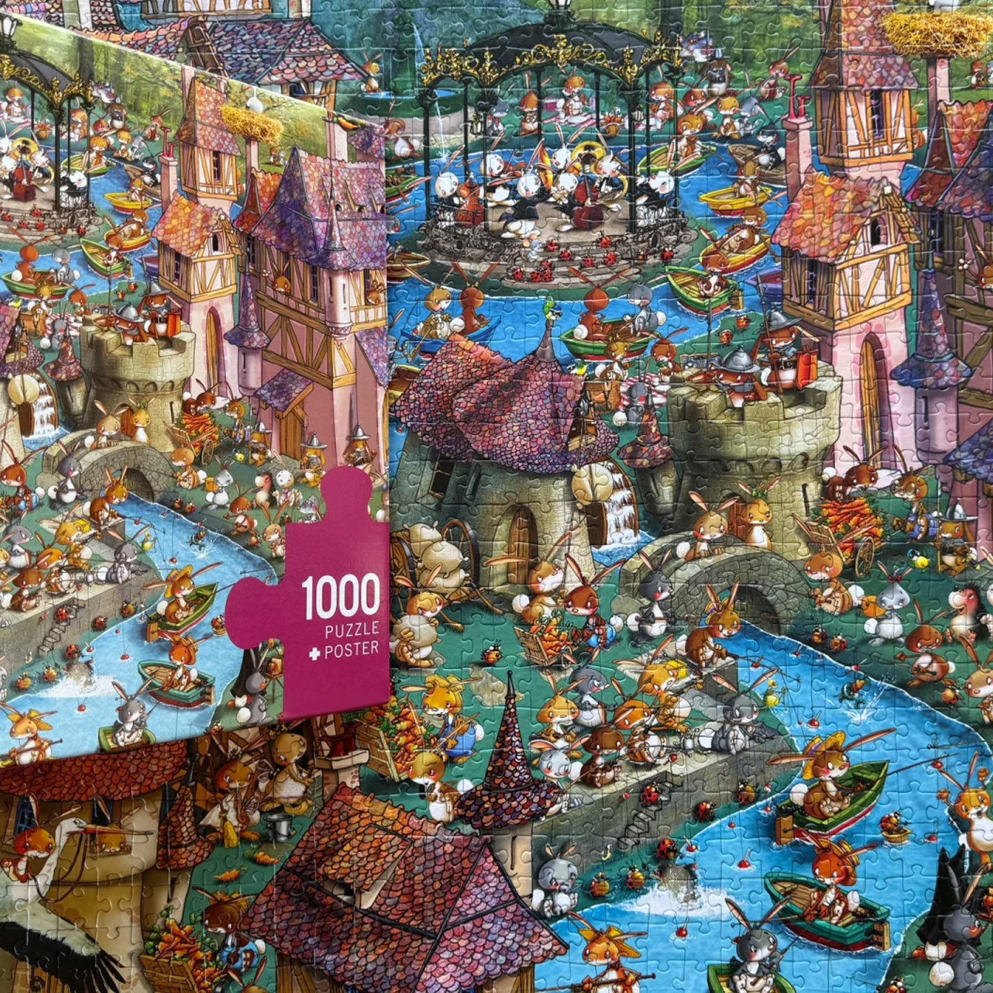 【现货包邮】德国Heye兔子小镇1000片进口益智减压成人拼图墙壁画