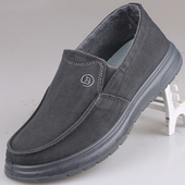 男士 男单鞋 透气休闲帆布鞋 软底防滑爸爸鞋 一脚蹬懒人鞋 老北京布鞋