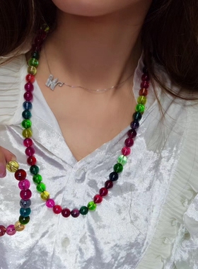 玻璃体旺夫石一物一图彩虹碧玺