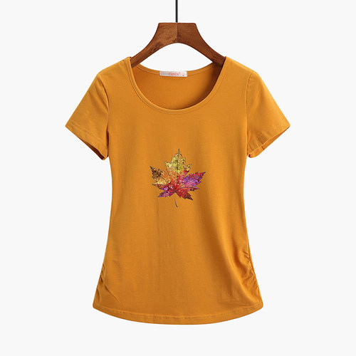 夏季纯棉大码显瘦印花短袖T恤