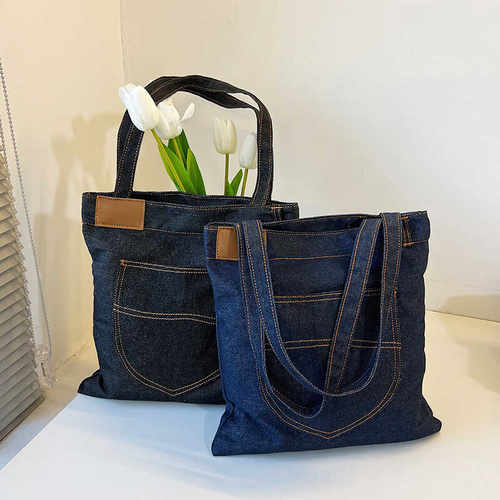 牛仔帆布袋大容量单肩手提包