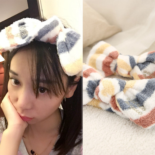 出口日ben冰淇淋G家软绵绵半边绒洗脸化妆面膜加宽头箍发箍束发带