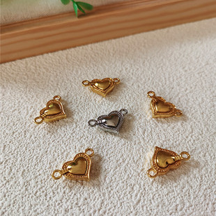 桃心形磁铁吸扣手工diy饰品配件手链项链收尾扣丝巾方巾连接扣头