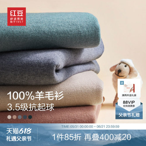 羊毛衣红豆针织衫圆领