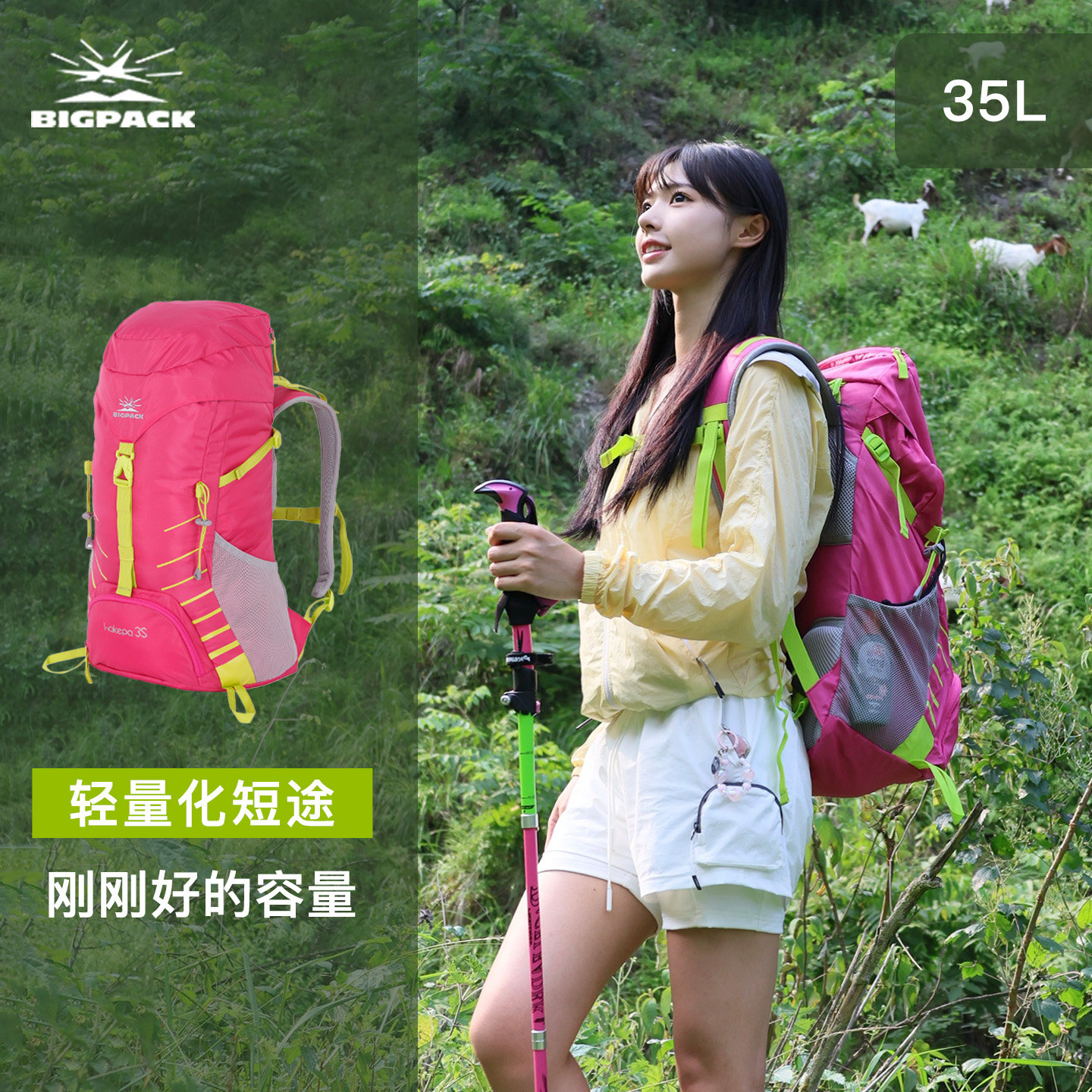 BIGPACK轻量化登山包徒步双肩包