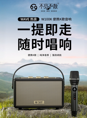 See Me Here/不见不散 W100k便携式蓝牙音响带充电话筒露营