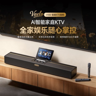 不见不散V100回音壁家庭影院无线蓝牙直播带屏连接音箱杜比K歌