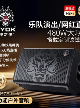 SYOK神龙悦S28pro户外蓝牙音响吉他路演直播弹唱乐音箱480w功率