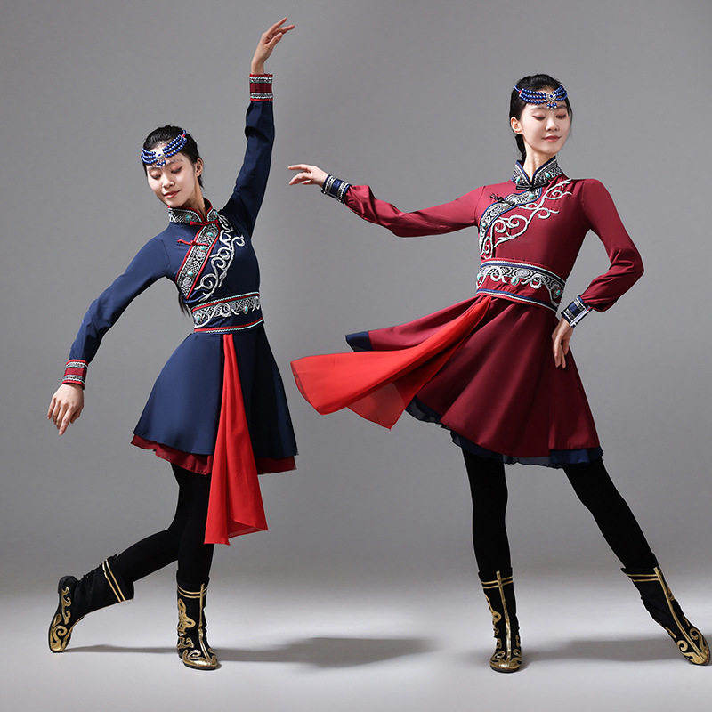 练功服装新式民族蒙族舞艺考男蒙古舞蹈演出服女新款女族表演服饰