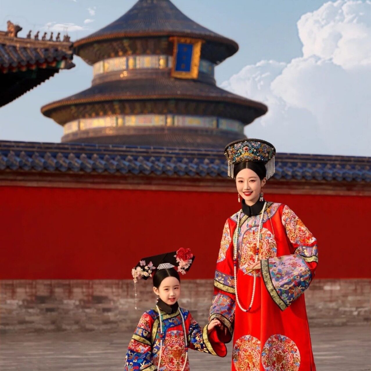清汉宫廷风亲子装清朝贵族皇后中国风古装母女装北京故宫旅拍服装,女装/女士精品,民族服装/舞台装,淘宝优惠券,粉丝福利购,淘宝优惠卷