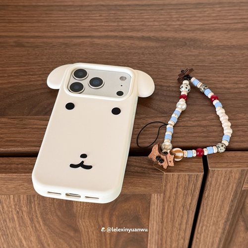 乐乐心愿屋 韩国Ganadi小狗简约立体适用iPhone18promax手机壳苹果176pro软硅胶套挂绳手绳可爱卡通ins日系女