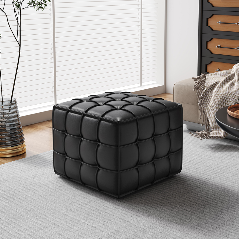 轻奢真皮沙发凳客厅家用魔方凳