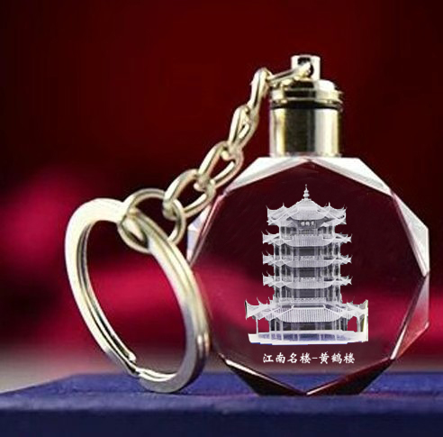 水晶钥匙扣滕王阁黄鹤楼清华天坛景点纪念品发光毕业小礼物送游客