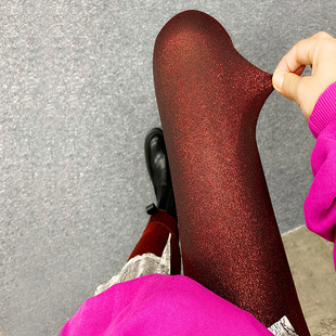 外穿打底裤 紧身裤 女欧货金属色小脚裤 显瘦高腰九分裤 弹力长裤 时尚