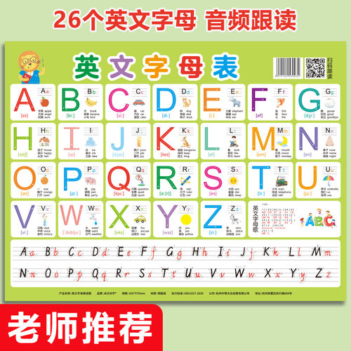 26个英文字母表有声挂图发音